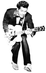 Picture of Chuck Berry playing guitar.