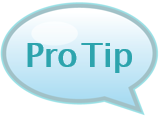 the words "pro tip" inside a speech bubble