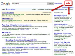 Screenshot of Google with ads displayed.