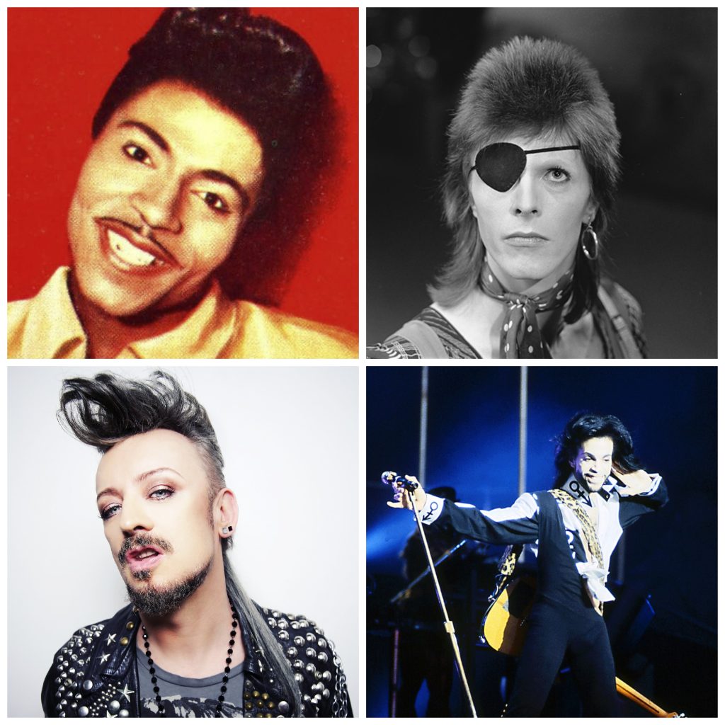 Androgynous music stars collage