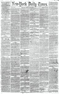 Cover of first New York Times