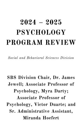 Cover image for 2024 - 2025 Psychology Program Review